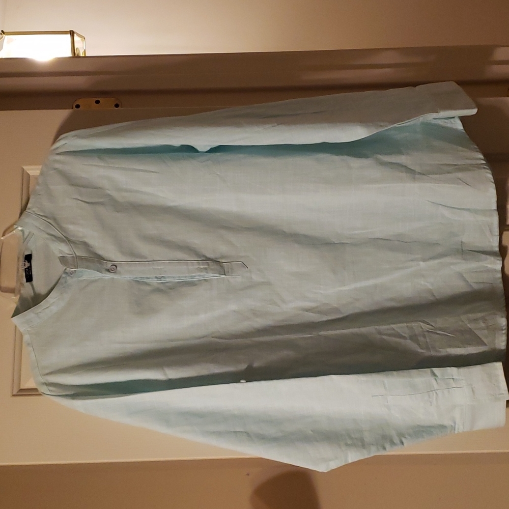 Coofandy XL Light Green/Light Blue Long Sleeve Shirt